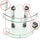 2 Layers Glass Bathroom Corner Shelf Wall Mounted Storage Large Capacity Organizer Storage Baskets