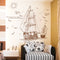 47''x35'' Large Pirate Ship Sailing Wall Sticker Vinyl PVC Decal Art Home Decor