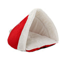 Christmas Hat Pet Nest Bed Soft Warm Cave House Sleeping Bag For Pet Cat Dog