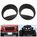 2Pcs Car Angry Bird Style Matte Black Headlight Cover Bezel Eyelids For 07-15 Jeep Wrangler JK