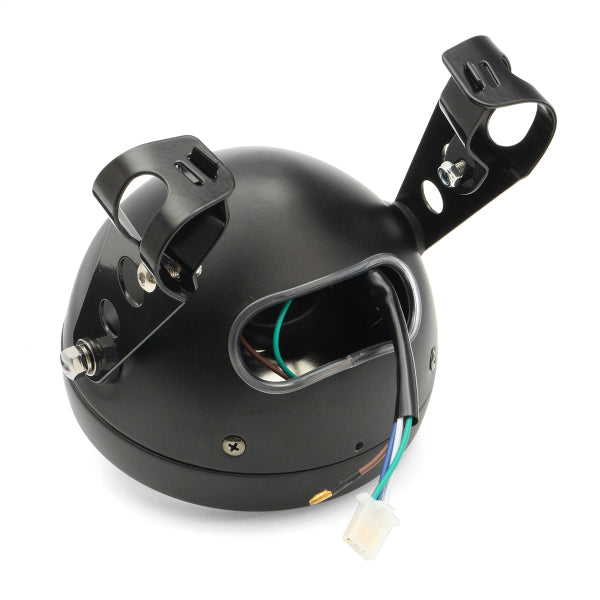 6.5 inch 12V Motorcycle Headlight Hi/lo Beam Matte Black Mount Bracket Cafe Racer For Honda