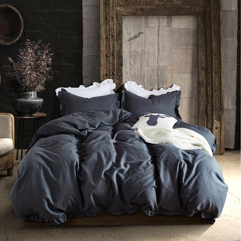 3PCS Concise Nordic Style Bedding Set Twin Queen King Size Quilt Cover Pillowcase Bedding Sets