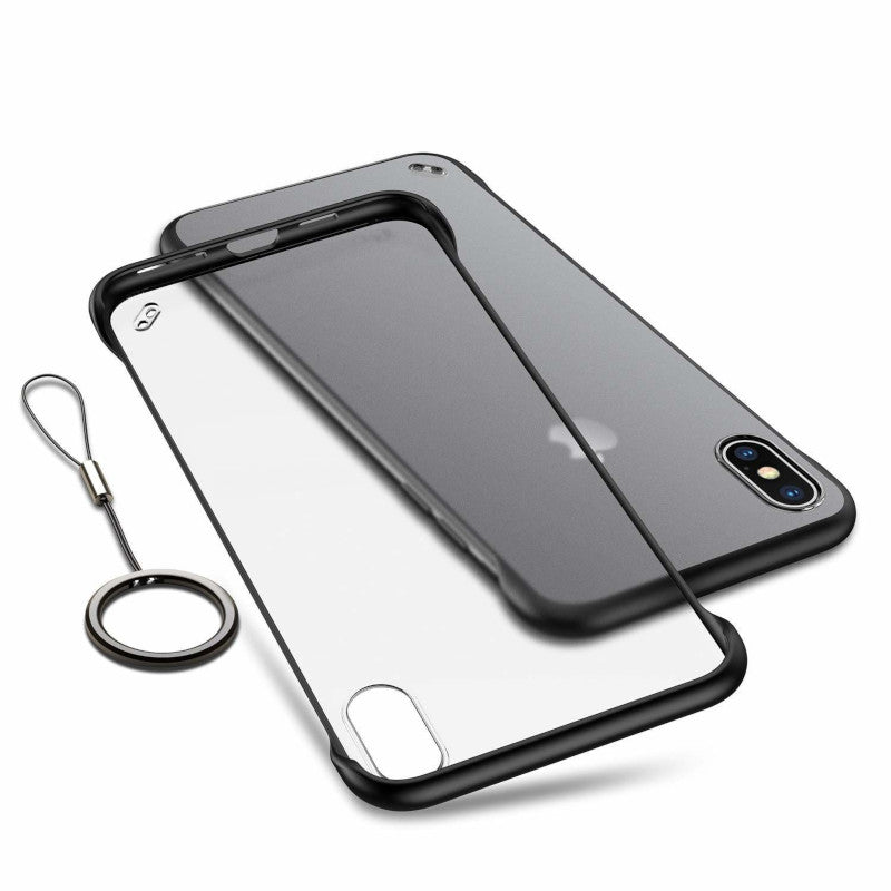 Bakeey Frameless Ultra-thin Frosted Anti-fingerprint With Metal Ring PC Translucent Protective Case for iPhone X/XS