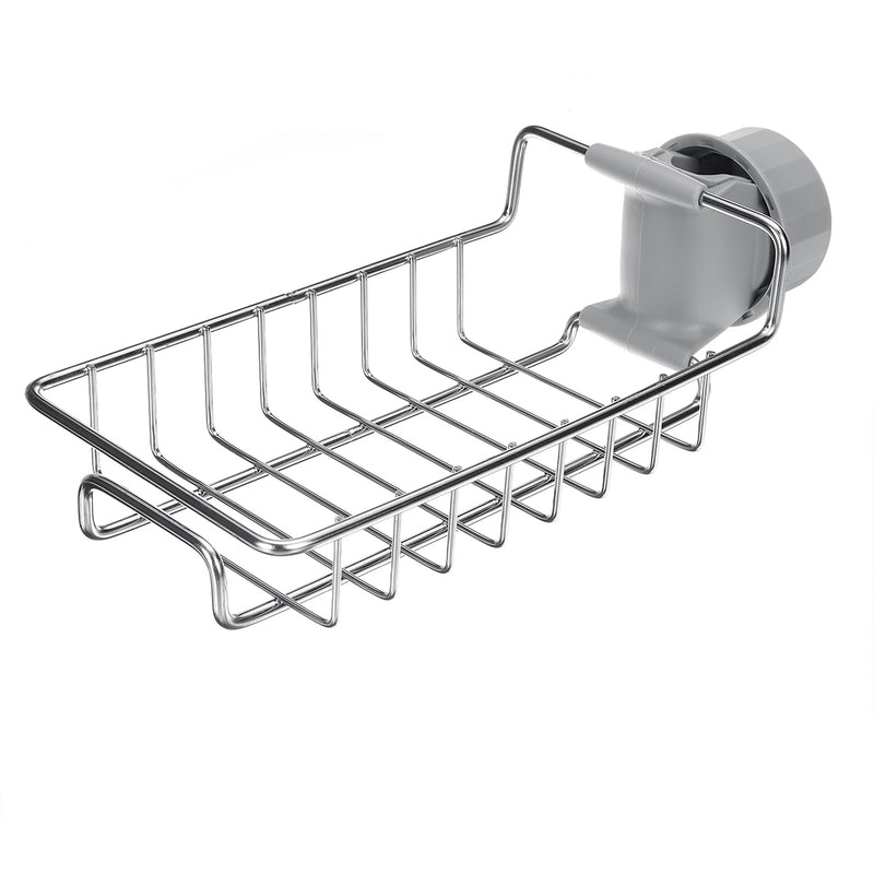 Stainless Steel Kitchen Sink Faucet Sponge Soap Drain Rack Storage Holder Shelf Storage Rack