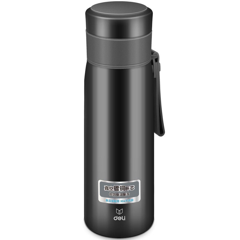 Deli 6076 500ml Portable Thermos cup Stainless Steel Vacuum Flask Thermo Water Bottle Insulated Cup Coffee Mug for Home Office Travel