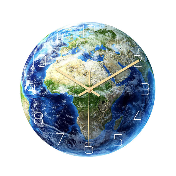 Loskii CC092 Creative Luminous Earth Africa Map Wall Clock Mute Wall Clock Quartz Wall Clock For Home Office Decorations