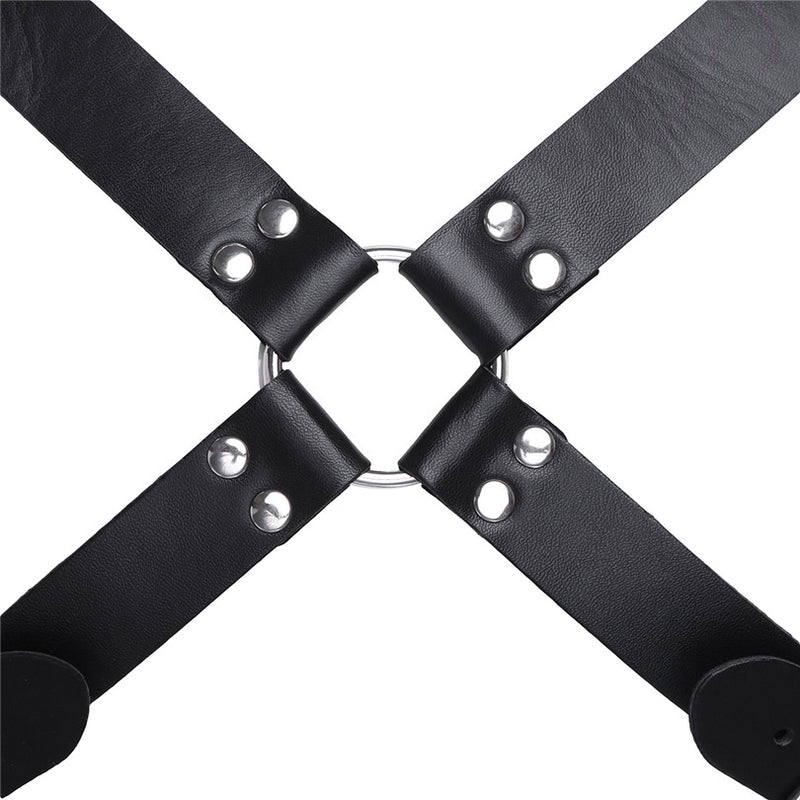 Tactical Leather Vest Adjustable Body Chest Harness Men Outdoor Hunting Belt Shoulder Tights