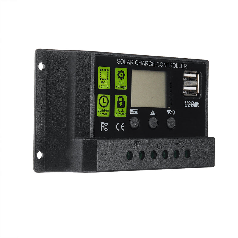 PWM 20A 12V/24V Auto Solar Panel Solar Charge Controller Battery Charge Adapter LCD USB
