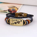 Leather Woven Hand Rope Unisex Men Women Bracelet Jewelry Clothing Accessories Gift