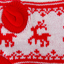 Pet Dog Fashionable Reindeer Pattern Charms Hooded Sweater Winter Clothing Accessory Red and White Size S