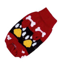 Acrylic Warm Comfortable Stretchable Ribbed Turtleneck Footprint Patterns Dog Sweater Pet Supplies Red S