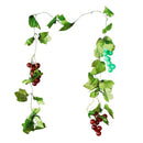 Artificial Realistic Grape Vine Garland Silk Flower Vine For Home Wedding Garden Floral Decor Party Supplies Pack of 2PCS Wine Red+Green
