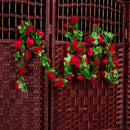 Artificial Realistic Rose Garland Silk Flower Vine For Home Wedding Garden Floral Decor Party Supplies- Red