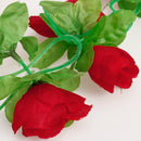 Artificial Realistic Rose Garland Silk Flower Vine For Home Wedding Garden Floral Decor Party Supplies- Red