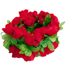 Artificial Realistic Rose Garland Silk Flower Vine For Home Wedding Garden Floral Decor Party Supplies- Red