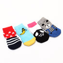 Fashionable Skid Free Warm Cute Paw Prints Dog Socks Pet Supplies L PACK OF 4PCS