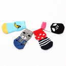 Fashionable Skid Free Warm Cute Paw Prints Dog Socks Pet Supplies L PACK OF 4PCS