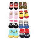 Fashionable Skid Free Warm Cute Paw Prints Dog Socks Pet Supplies L PACK OF 4PCS
