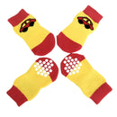 Fashionable Skid Free Warm Cute Paw Prints Dog Socks Pet Supplies L PACK OF 4PCS