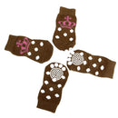 Fashionable Skid Free Warm Cute Paw Prints Dog Socks Pet Supplies L PACK OF 4PCS