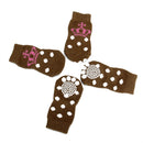 Fashionable Skid Free Warm Cute Paw Prints Dog Socks Pet Supplies L PACK OF 4PCS