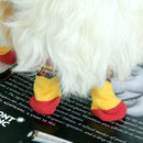 Fashionable Skid Free Warm Cute Paw Prints Dog Socks Pet Supplies L PACK OF 4PCS