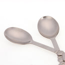 Pair Of Stainless Steel Enchanting Demitasse Heart Accents Teacup Shaped Ends Spoon Silver