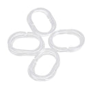 12pcs Plastic Bathroom Shower Curtain Hook Ring - Clear