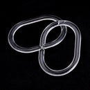 12pcs Plastic Bathroom Shower Curtain Hook Ring - Clear