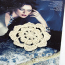 Handmade Crochet Flower Appliques Sewing Craft Home Office Garden Wedding Party Decor Beige 7cm Pack Of 20PCS