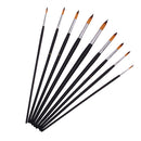 9p Artists Paint Brush Set Round Pointed Tip Nylon Hair Watercolor Acrylic Brush