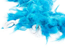 Soft Fluffy Feather Boa Hair Bow Hairband Clothing Costume Craft Project DIY Trim Feather Strip Light Blue Length 2m