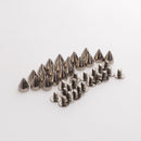 Pack of 20PCS Cone Spike With 20 Matching Screw for Punk Shoes Jacket Bracelet Goth Apparels Bags Clothing DIY Accessory