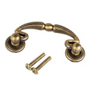 Fashionable Stylish Durable Antique Home Cabinet Door Drawer Handle with 2 Screws Door Hardware 62mm Brass