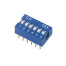 10pcs 6P 6 Position DIP Switch 2.54mm Pitch 2 Row 12 Pin Slide Switch - Blue