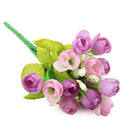 1 Bunch Artificial Rose Artificial Flower Bouquet For Home Birthday Wedding Party Floral Decor Bridal Bouquet Decor - Purple