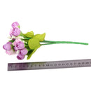 1 Bunch Artificial Rose Artificial Flower Bouquet For Home Birthday Wedding Party Floral Decor Bridal Bouquet Decor - Purple
