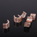 Women Girls Ladies Hollow out Floral Pattern Arch Shaped Studded Bling Jewelry DIY Accessories Pack of 6PCS Rose Gold