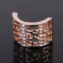 Women Girls Ladies Hollow out Floral Pattern Arch Shaped Studded Bling Jewelry DIY Accessories Pack of 6PCS Rose Gold