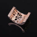 Women Girls Ladies Hollow out Floral Pattern Arch Shaped Studded Bling Jewelry DIY Accessories Pack of 6PCS Rose Gold