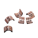 Women Girls Ladies Hollow out Floral Pattern Arch Shaped Studded Bling Jewelry DIY Accessories Pack of 6PCS Rose Gold