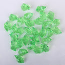 Acrylic Glitter Translucent Polygon Irregular Shape Design Fish Tank Vase Aquarium Decor Ornaments Pack of 30PCS Green