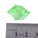 Acrylic Glitter Translucent Polygon Irregular Shape Design Fish Tank Vase Aquarium Decor Ornaments Pack of 30PCS Green