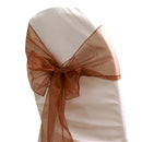 Sweet Cute Organza Chair Cover Bow Sashes Ribbons Wedding Party Birthday Banquet Decor Brown