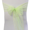 Sweet Cute Organza Chair Cover Bow Sashes Ribbons Wedding Party Birthday Banquet Decor Green Yellow