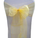 Sweet Cute Organza Chair Cover Bow Sashes Ribbons Wedding Party Birthday Banquet Decor Yellow Green