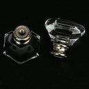 Elegant Acrylic Drawer Cabinet Dresser Door Hexagon Shaped Handle With Mounting Screws Clear 31MM