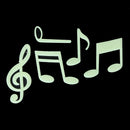 14pieces Glow In The Dark Musical Note Symbol Stickers Kid Wall Bedroom Nursery