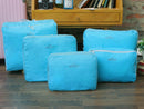 Set Of 5PCS Polyester Men Women Clothes Organizer Bag Storage Case Cover Protector Travel Accessory Blue