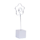 Cute Kids Children Stainless Steel Flower Shape Wire Clip Memo Holder Stand Organizer Home Office Decor Silver Grey